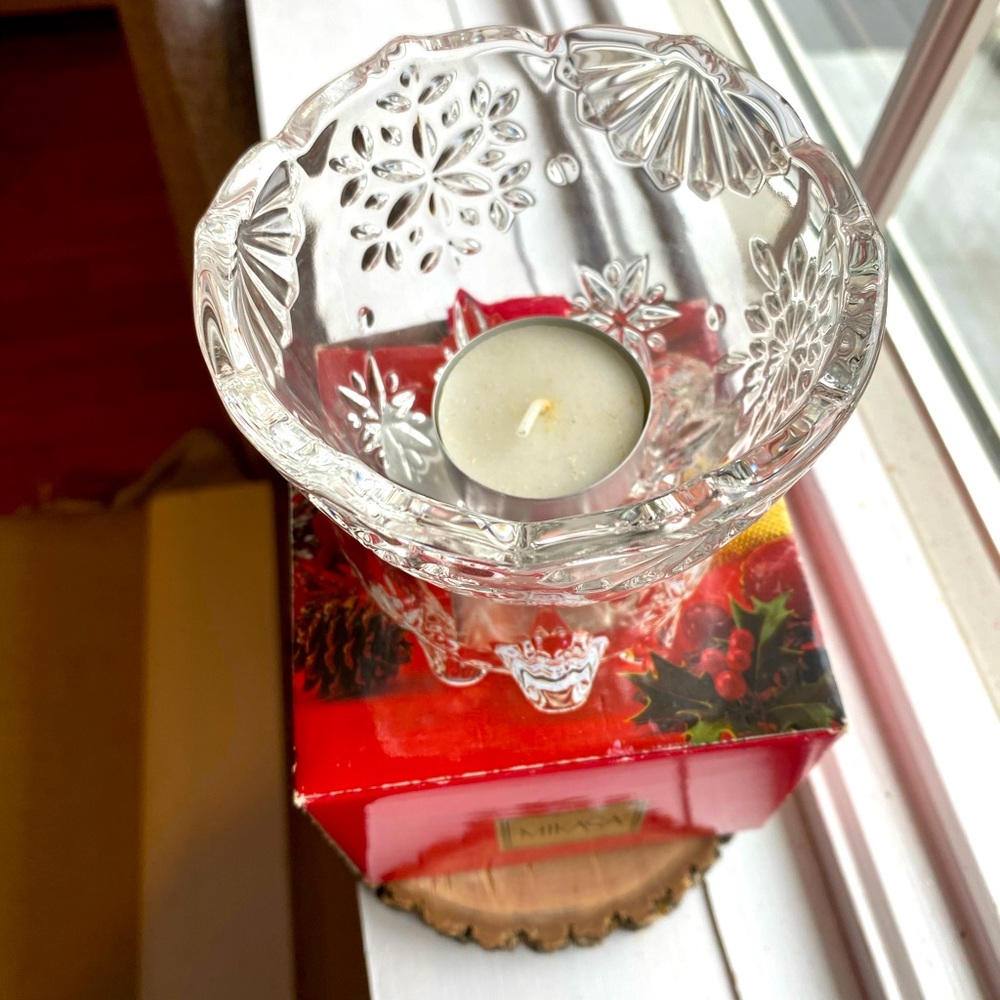MIKASA Candleholder, 3” Glass Pedestal, In Box - Picture 10 of 12